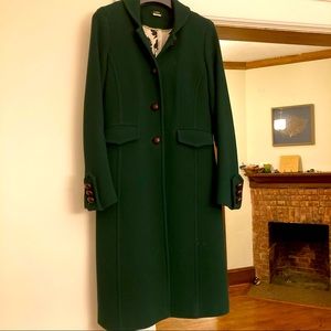 J.Crew long wool jacket hunter green size 2